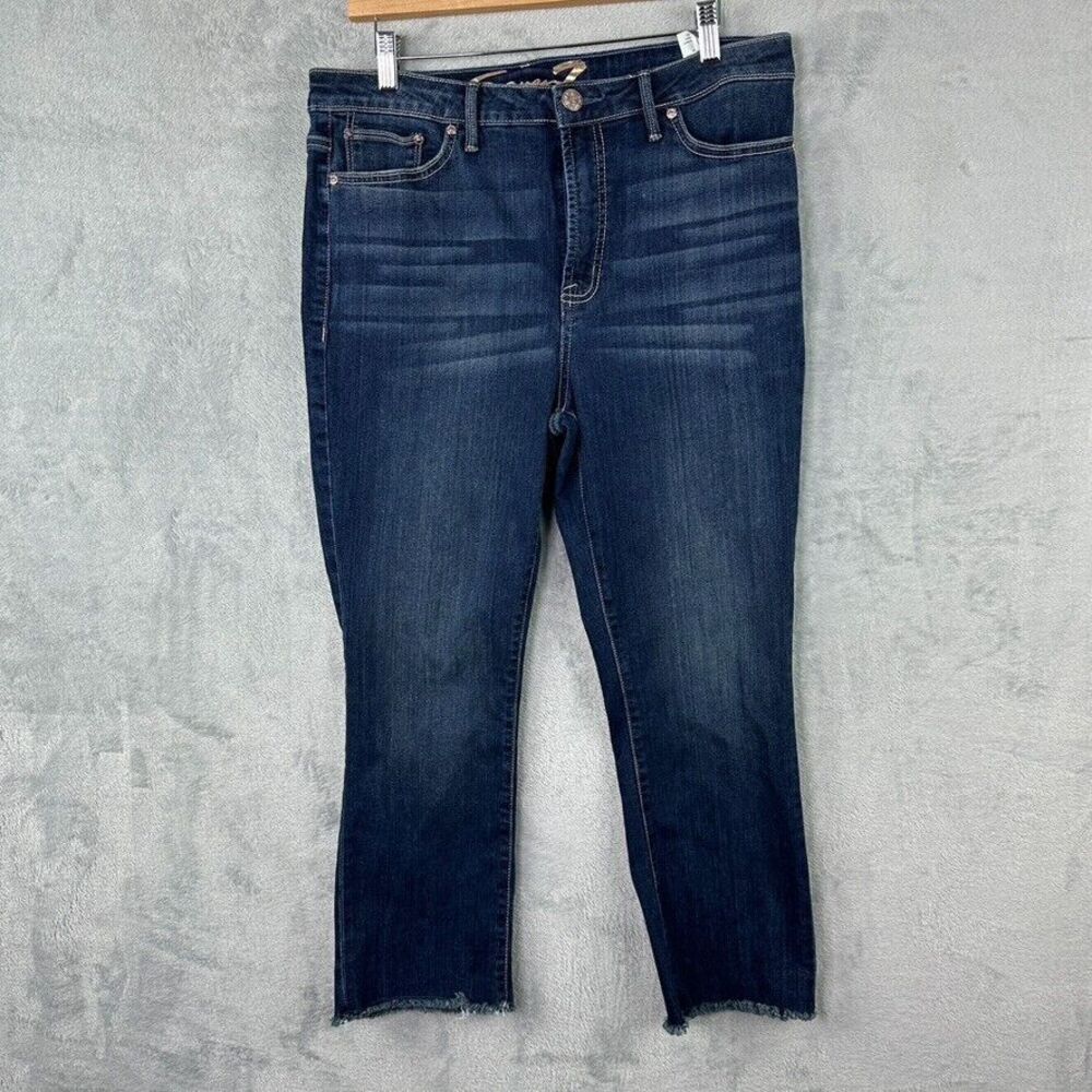 Seven 7 Fahion Jean womens 12 dark wash blue stretch denim‎